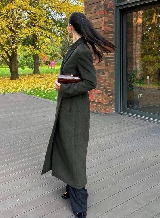 ZARA ZW COLLECTION BELTED WOOL COAT KHAKI FW24/25 SIZES L REF. 3811/241 image 2