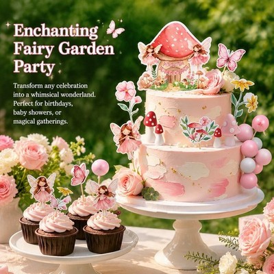 23-teiliges Set Feenkuchen- und Cupcake-Topper für Kunstprojekte,