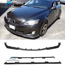 Fits 06-08 Lexus IS250 IS350 JDM PM Style Front Bumper Lip Side Skirts PU