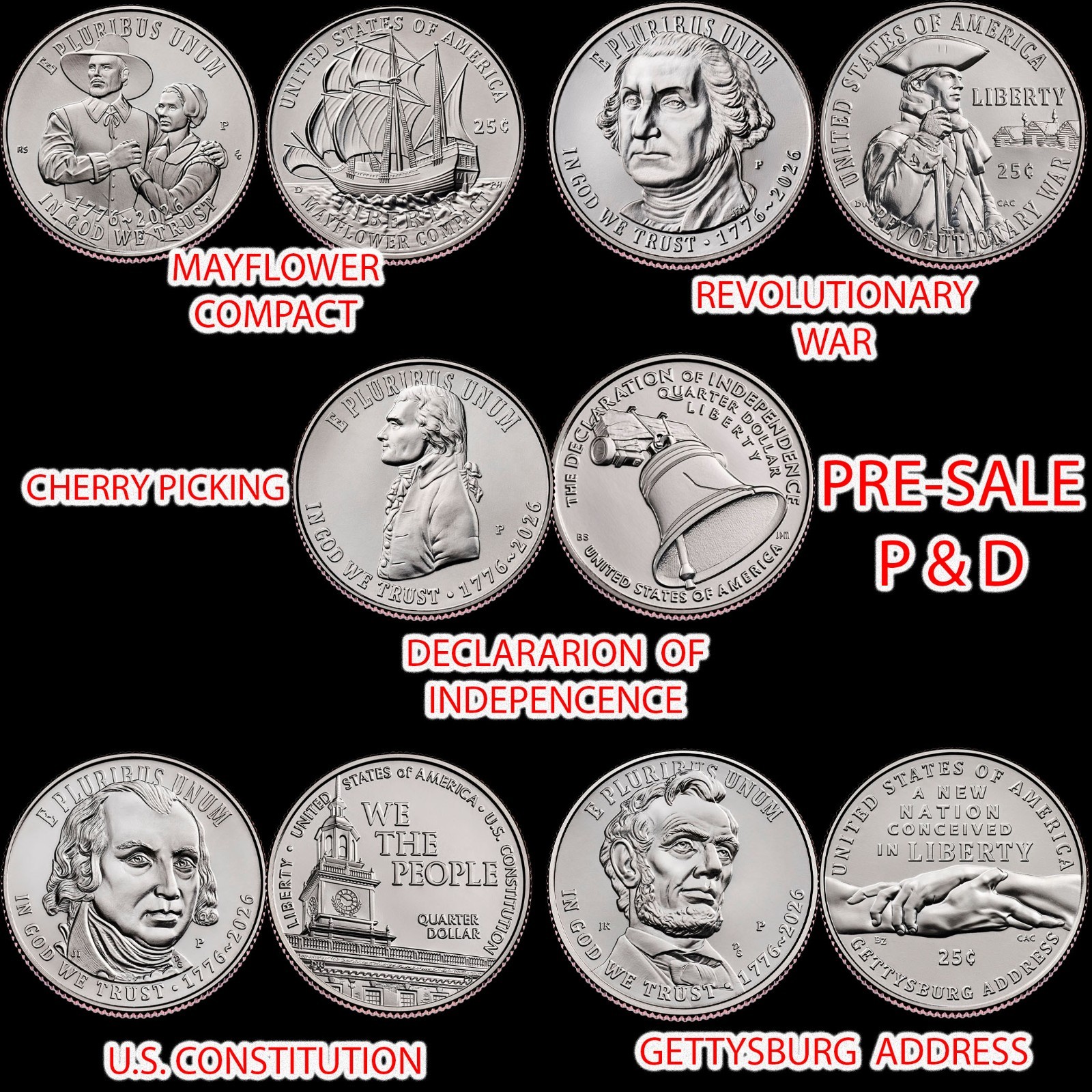 1776 2026 P D SemiQuincentennial ANNUAL SUBSCRIPTION 10 COINS ⭐ PRESALE ⭐