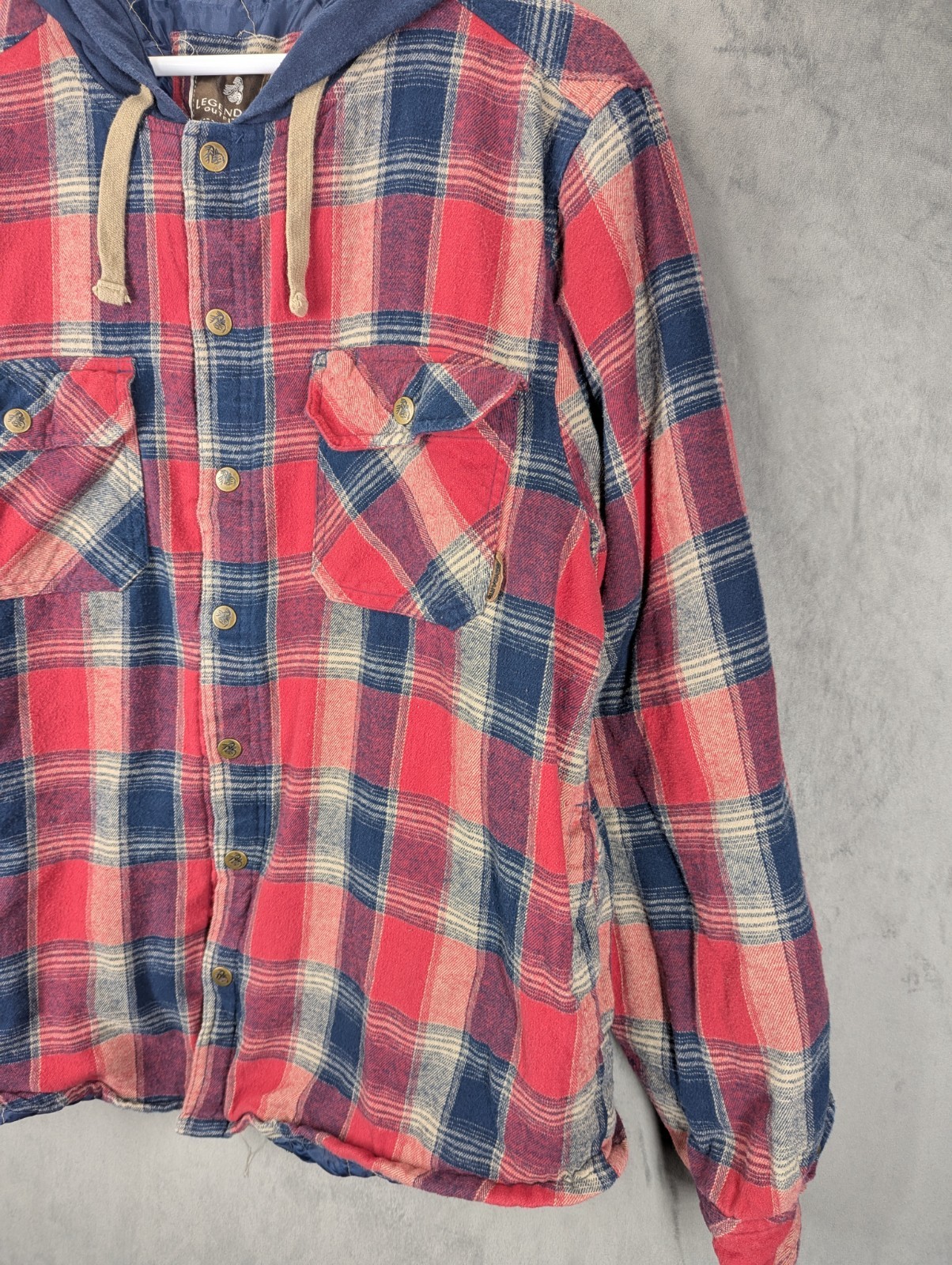 Legendary Outfitters Lumberjack Shirt Jacket Hoodie Size XL Quilt Lined Flannel image 3