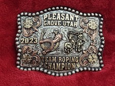 Rodeo  2023  Team Roper X-TREME Champion Trophy Buckle  Pleasant Grove UT  Rare  W39
