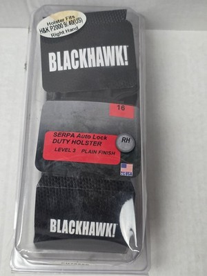 BLACKHAWK! Serpa Auto Lock Level 3 Duty Holster 16  Color Plain Finish Black.