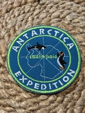 Antarctica Expedition Sew ON PATCH 4" Rare Vtg Logo 90s End World Retro