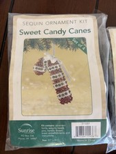 Sunrise Craft Hobby Satin Beaded Ornament Kit SWEET CANDY CANES