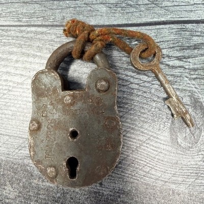 Rustic Antique Style Lock and Key Decor Reclaimed Metal Primitive Cottage Accent