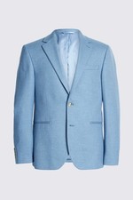 Moss Bros Slim Fit Duck Egg Flannel Jacket  RRP £149 Size 36L (Colour - Blue) 