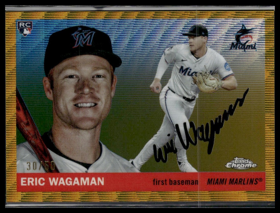 2025 Topps Chrome Platinum #282 Eric Wagaman Gold Wave Refractor #/50 (i22200)