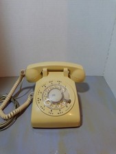 Vintage ITT Rotary Dial Desk Phone Beige Ivory USA Made RJ11