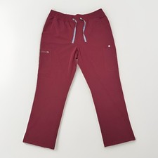 Figs Technical Collection Scrub Pants Men  s 2XL Cargo Pocket Drawstring Maroon