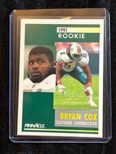 1991 Pinnacle Bryan Cox Rookie Football Card #308 Miami Dolphins Outside Linebac