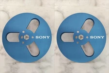 One Pair 7'' SONY Tape Reel Blue Aluminum for Reel to Reel Empty Take up Reel