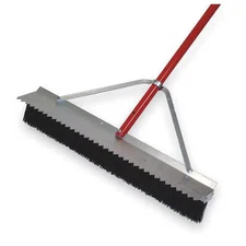 Tough Guy 3Pcc1 28 In Sweep Face Push Broom, Stiff, Synthetic, Black