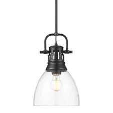 Golden Lighting 3604-S BLK Duncan 9"W Mini Pendant - Black
