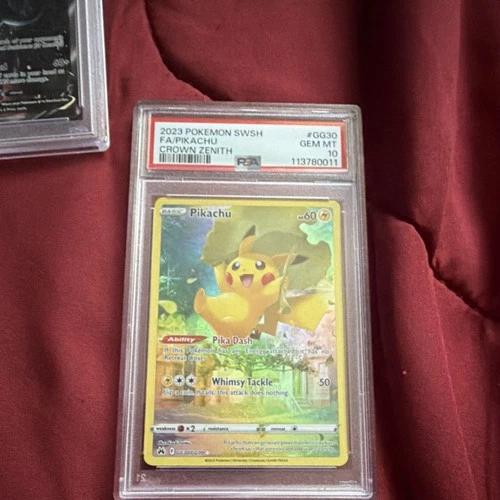 Pokémon Pikachu GG30/GG70 Crown Zenith Galarian Gallery Full Art Holo PSA 10