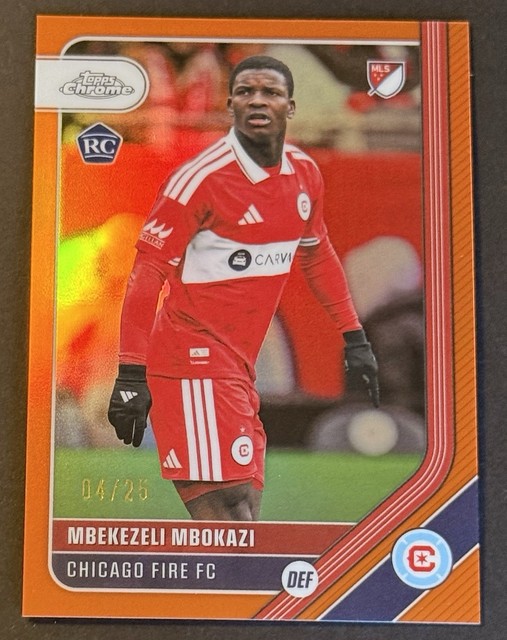 2020 Topps Chrome MLS Mbekezeli Mbokazi #149 Chicago Fire FC RC Orange /25 (D2)