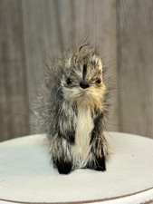 Vintage Real Fur Squirrel Mini Miniature Forest Animal Figurine Figure 2 1/4”