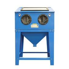90 Gal Sand Blast Abrasive Sandblaster Cabinet W Gun Gloves Nozzles Blue