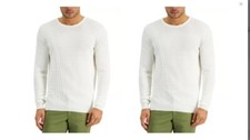 Alfani Men's Geo-Stich Sweater Ivory Size 2XL style 100127908 2388 