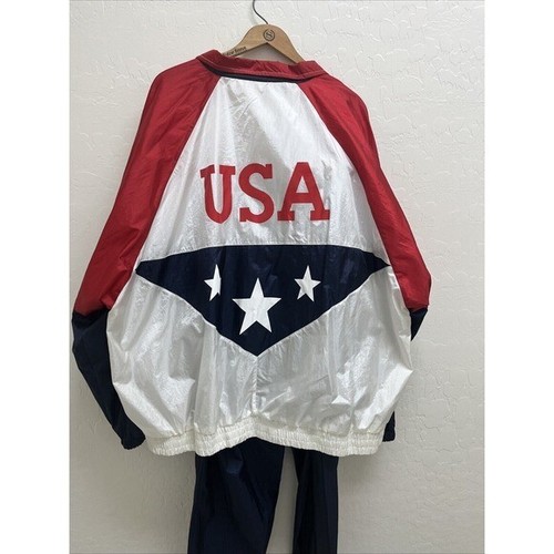 Summer Olympic Games Tracksuit Official USA Patriotic Committee Windbreaker VTG - Picture 11 of 16
