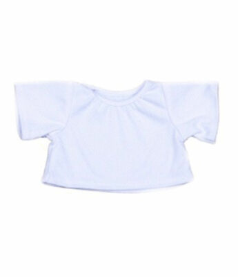 Weißes T-Shirt Teddybär Kleidung Outfit passend für 8'''' - 10'''' 20cm Bären und Tiere