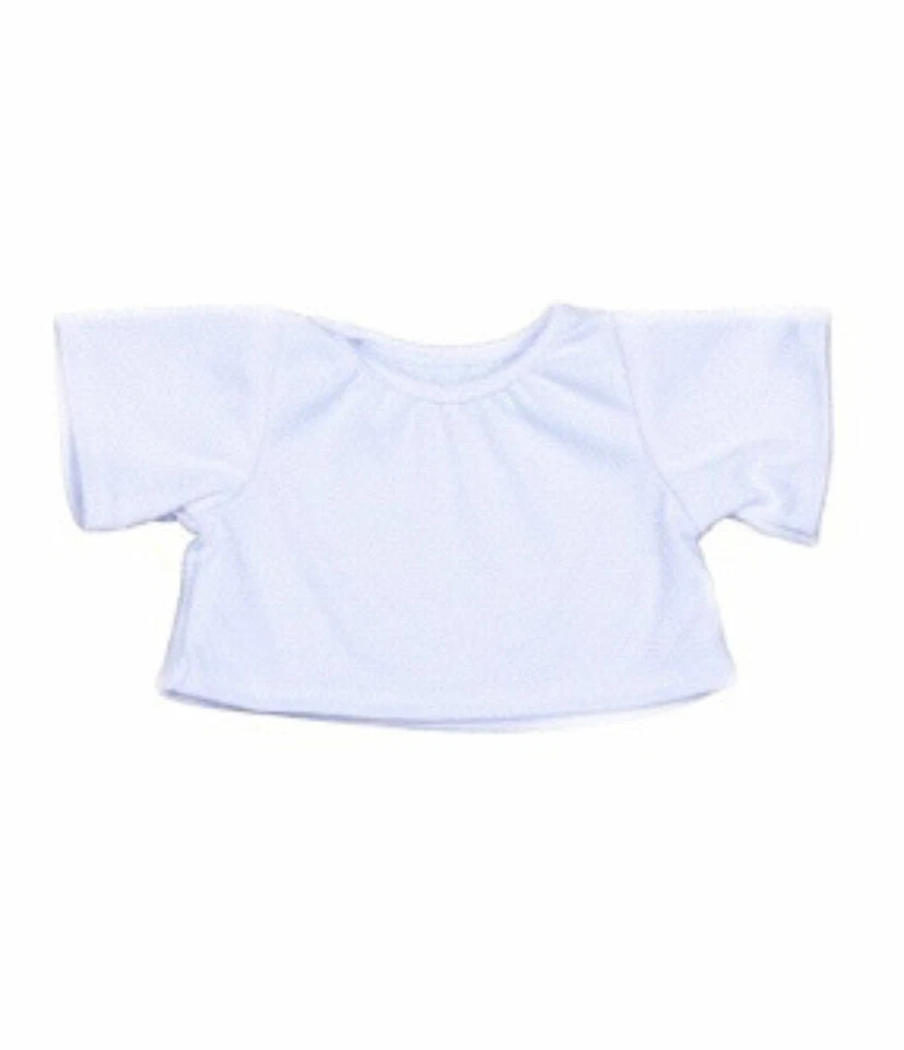 TEDDY MOUNTAIN Weißes T-Shirt Teddybär Kleidung Outfit passend für 8"" - 10"" 20cm Bären und Tiere