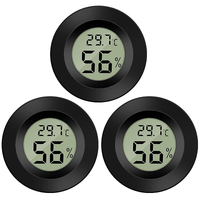 Thlevel 188013 Digital Hygrometer Thermometer Mini Lcd -50°C +70°C Schwarz 3 St.