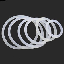 OD 3mm-60mm White Silicone O-Ring Gaskets Seals Rubber Gasket Clamp Free