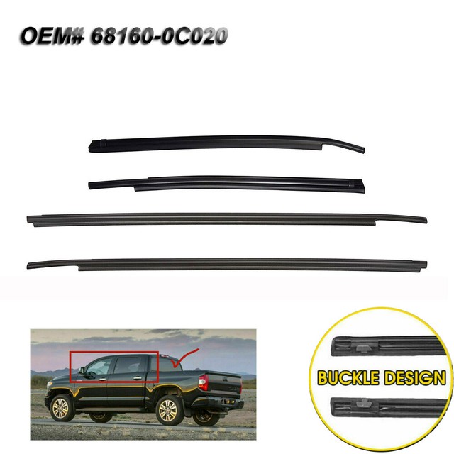 4pcs Window Moulding Weatherstrip Seal Belt for 2007-17 18 Toyota