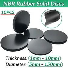 NBR Rubber Solid Discs Flat Round Pad Sealing Non-Slip Cushioning 1mm-10mm thick
