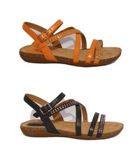 CLARKS AUTUMN PEACE RRP £55 BLACK TAN EMBELISHED LEATHER SANDALS WOMENS