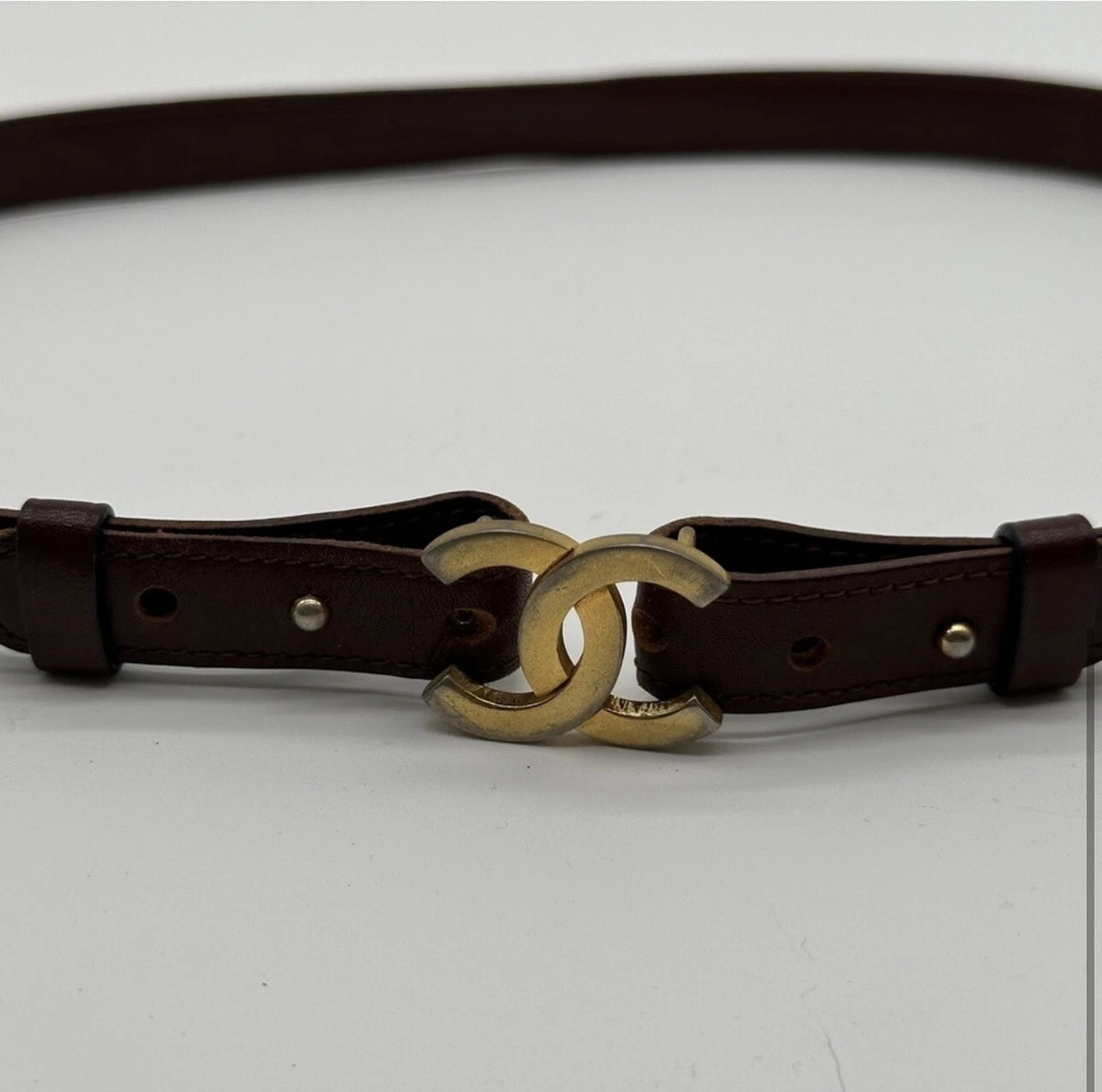 Chanel Wide Beige Canvas Belt Gold CC Buckle Size 70/28 Vintage Rare Chanel Buckle Belt Black Gold Leather 70/28 96A 68472 | eBay main image 2