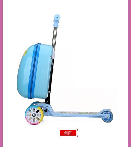 Suitcase Kids Holiday Travel Scooter Suitcase Pull Along Wheeled Cabin Bag New - Picture 2 of 5