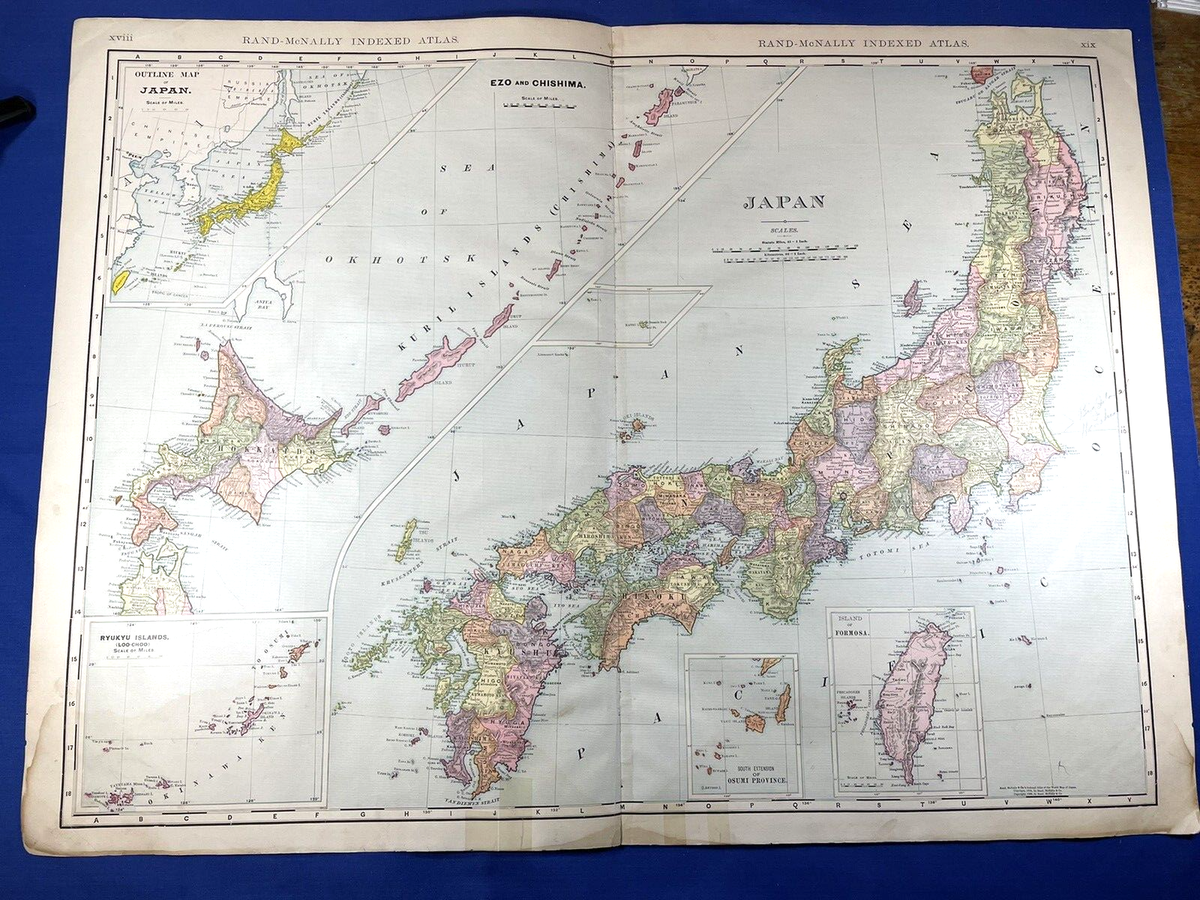 1906 Map JAPAN 28x 20.5
