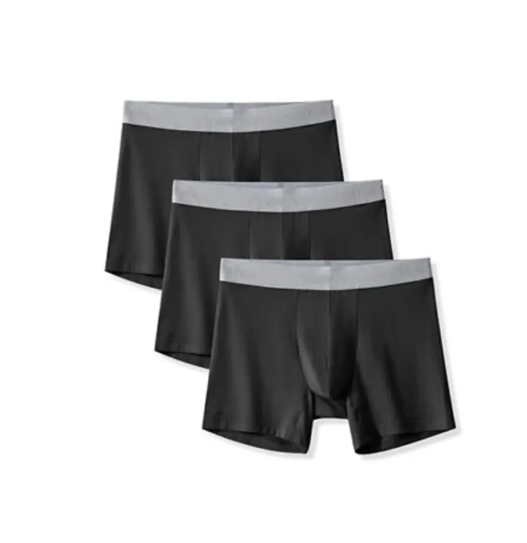 Lapasa Mens MicroModal boxer briefs trunks 2xl 3 Pack black MO2 10cm inseam