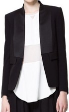 Zara Woman Studio Tuxedo Open Front Blazer Size Medium NWT