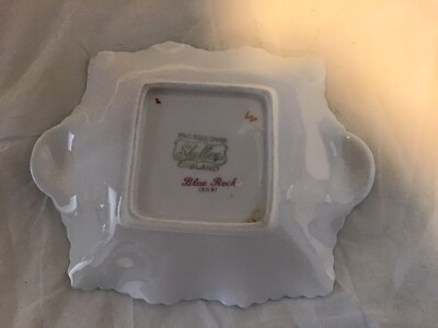 Vintage Shelley Fine Bone China England Blue Rock Pattern Square  display picture 1