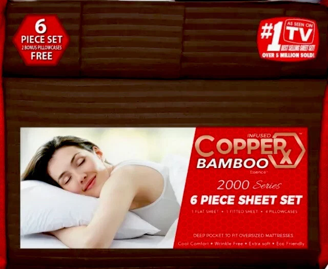 Juego de sábanas infusdidas CopperX Bamboo Essence serie 2000 QUEEN/KING 6 piezas Foto 3 de 4