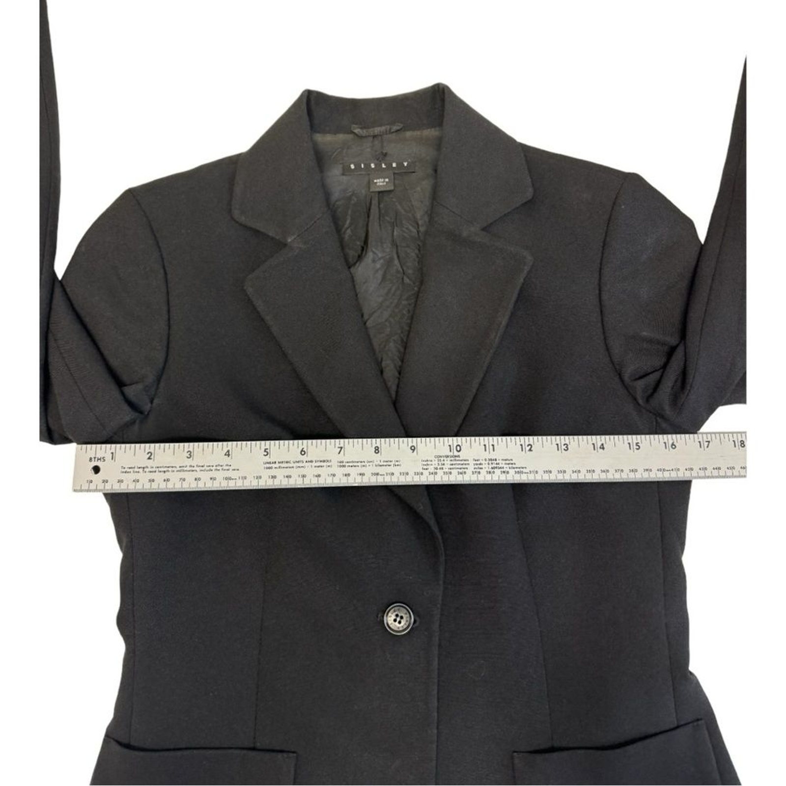 Black Two Button Blazer Classic Fitted Career Off… - image 8