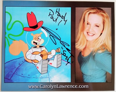 ''Autogrammiertes SPONGEBOB QUADRATISCHHOSE Foto signiert von CAROLYN LAWRENCE ''''SANDY''