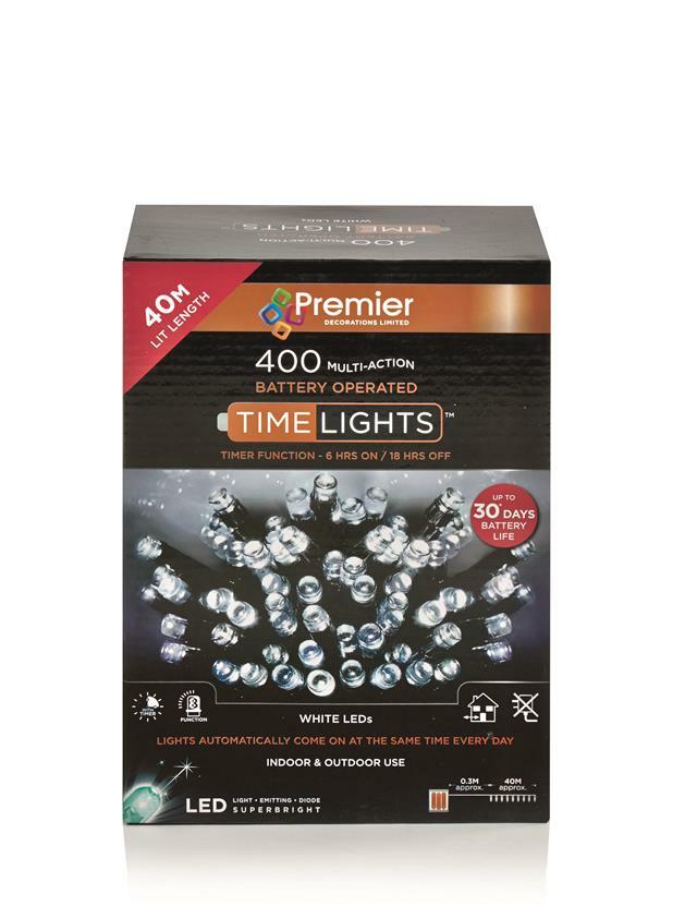400 M-A B-O WHITE LED LIGHTS WITH TIMER