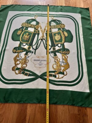 Authentic HERMES Scarf 100% Silk BRIDES de GALA Green | eBay