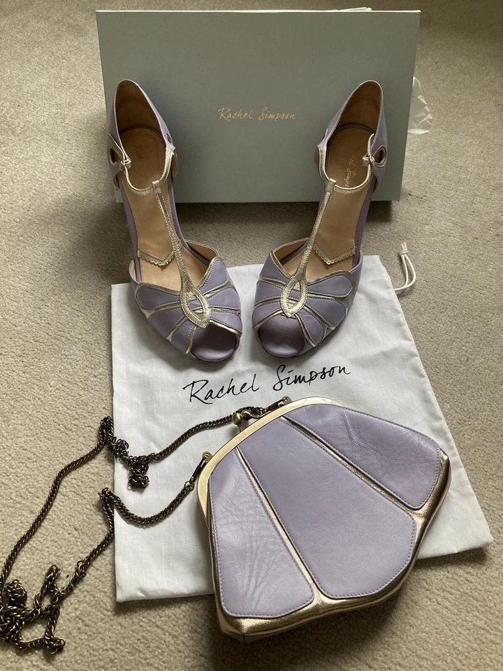 Rachel Simpson Shoes Size 41 & Clutch Bag Set In Lavender - Image 2 of 4