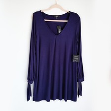 Lulus Glory of Love Navy Blue Shift Dress Womens L V-Neck Brand New w/ Tag NWT