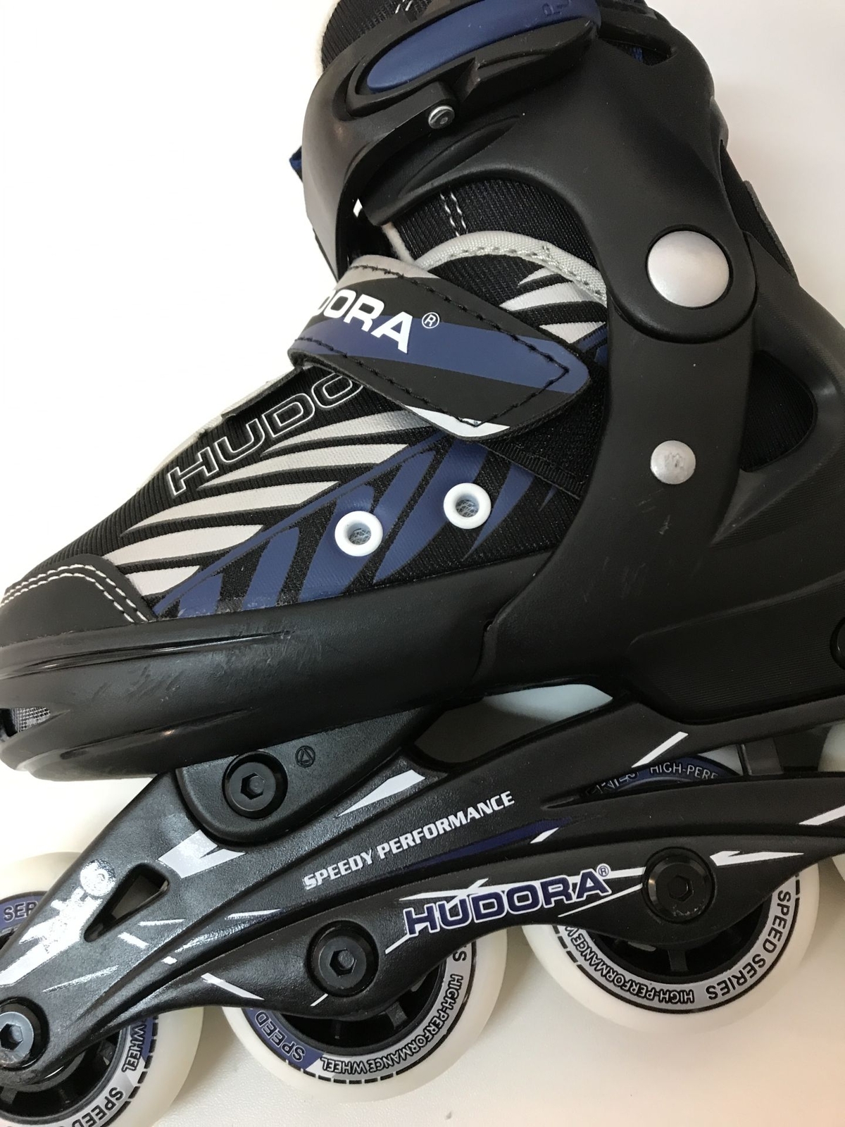 Patin à Roulettes Ajustable - HUDORA - Taille 28-39 - Noir Et Bleu - En