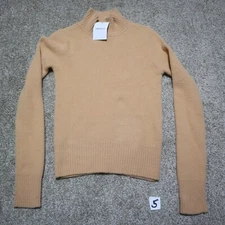 *NEW* Forever 21 Fuzzy Crop Sweater Fitted Burnt Orange Mock Neck Womens S Small