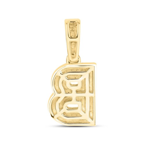 10k Real Yellow Gold Diamond Alphabet A-Z Initial Charm Pendent Men Women - Picture 20 of 144