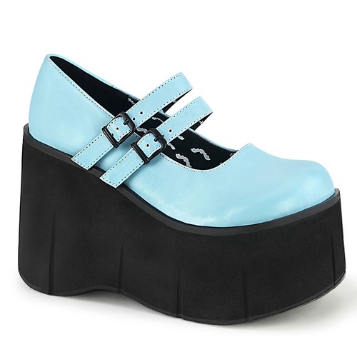Gothic Punk Blue Mary Janes Shoes 