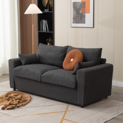 2 / 3 Seater Sofa with Storage Solution Linen Fabric Couch Love Seat Settee