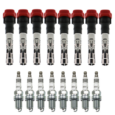 Bosch 8 Ignition Coil NGK 8 Iridium IX Spark Plug Kit For A8 Quattro S4 E34 V8